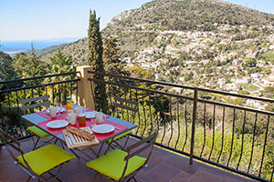 Apartment at La Turbie, Cote d'Azur, balcony with view